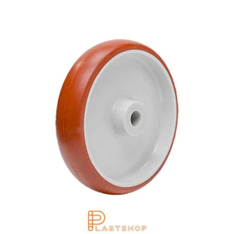 Hjul PA6/PUR 160 mm 320 kg, röd bana