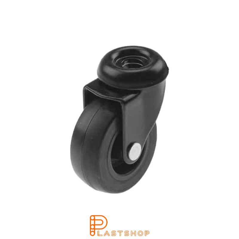Länkhjul LC PP/PUR 50/64, 40 kg, GL, svart bana, svartlackad bygel