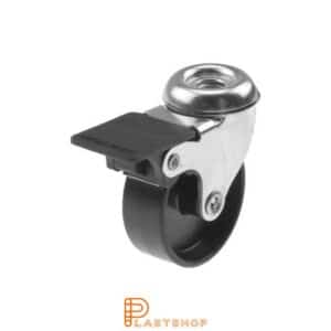 Bromsat länkhjul BC PP 50/64, 40 kg, GL, svart bana