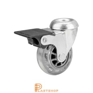 Bromsat länkhjul BC PC/PUR 50/64, 40 kg, GL, transparent bana