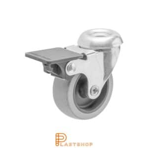 Bromsat länkhjul BC PP/TPE 50/64, 40 kg, GL, grå bana