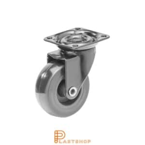 Länkhjul LP PP/PUR 50/64, 40 kg, GL, svart bana, svartlackad bygel