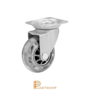 Länkhjul LP PC/PUR 50/64, 40 kg, GL, transparent bana, silverlackad bygel