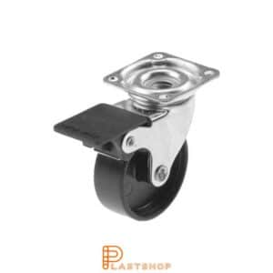 Bromsat länkhjul BP PP 50/64, 40 kg, GL, svart bana