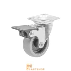 Bromsat länkhjul BP PP/TPE 50/64, 40 kg, GL, grå bana