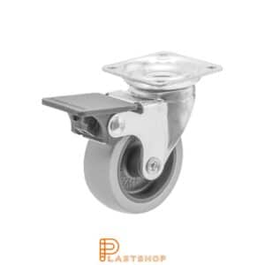 Bromsat länkhjul BCG PP/TPE 50/64, 40 kg, GL, grå bana