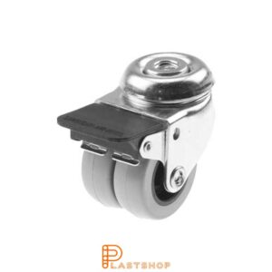 Bromsat länkhjul BC-D PP/PUR 75/99, 90 kg, GL, grå bana