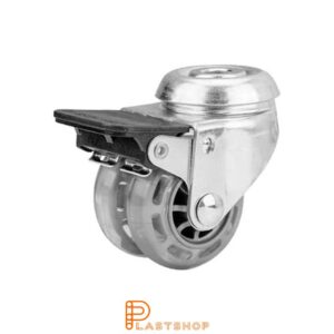Bromsat länkhjul BC-D PC/PUR 75/99, 90 kg, GL, transparent bana