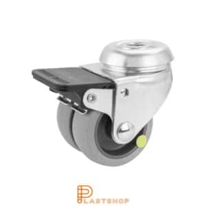 Bromsat länkhjul BC-D-ESD PP/TPE 50/70, 70 kg, GL, grå bana