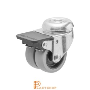Bromsat länkhjul BC-D PP/TPE 50/70, 70 kg, GL, grå bana