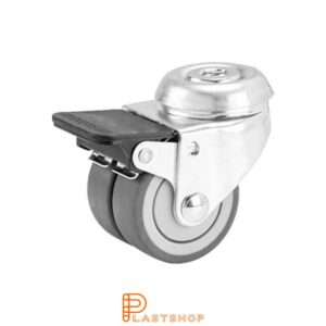 Bromsat länkhjul BC-D PP/TPE 50/70, 90 kg, KL, grå bana
