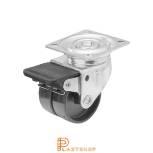 Bromsat länkhjul BP-D PA6 50/70, 70 kg, GL, svart bana