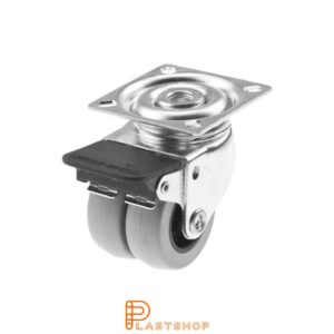 Bromsat länkhjul BP-D PP/PUR 75/101, 100 kg, GL, grå bana