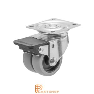 Bromsat länkhjul BP-D PP/TPE 50/70, 70 kg, GL, grå bana