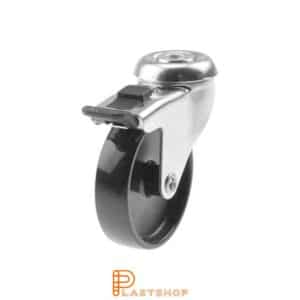 Bromsat länkhjul BC PP 75/98, 55 kg, GL, svart bana