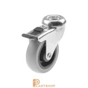 Bromsat länkhjul BC PP/TPE 75/98, 55 kg, GL, grå bana