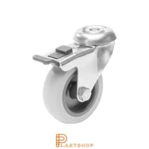 Bromsat länkhjul BC-RF PP/TPE 75/98, 55 kg, GL, grå bana