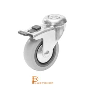 Bromsat länkhjul BC PP/TPE 75/98, 55 kg, GL, grå bana