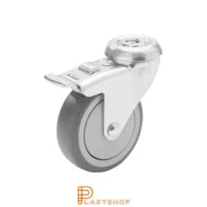 Bromsat länkhjul BC PP/TPE 75/98, 70 kg, KL, grå bana