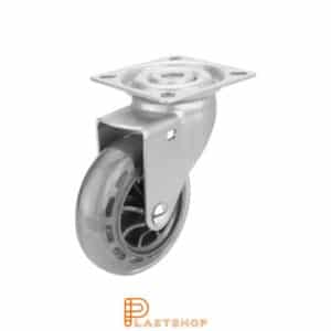 Länkhjul LP PC/PUR 75/99, 55 kg, GL, transparent bana, silverlackad bygel