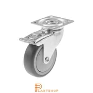 Bromsat länkhjul BP PP/TPE 75/99, 70 kg, KL, grå bana