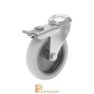 Bromsat länkhjul BC-RF PP/TPE 100/120, 55 kg, GL, grå bana