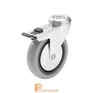 Bromsat länkhjul BC PP/TPE 100/120, 55 kg, GL, grå bana