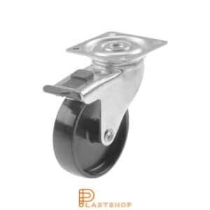 Bromsat länkhjul BP PA6 100/121, 55 kg, GL, svart bana