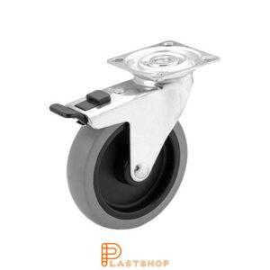 Bromsat länkhjul BP PP/TPE 100/121, 55 kg, GL, grå bana