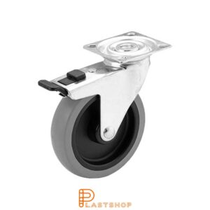 Bromsat länkhjul BP PP/TPE 100/121, 55 kg, GL, grå bana