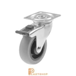 Bromsat länkhjul BP PP/PUR 100/121, 55 kg, GL, grå bana