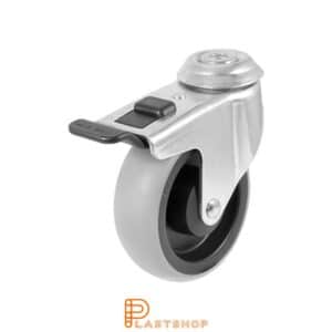 Bromsat länkhjul BC PP/TPE 100/126, 80 kg, GL, grå bana