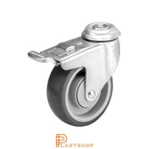 Bromsat länkhjul BC PP/TPE 100/126, 90 kg, KL, grå bana