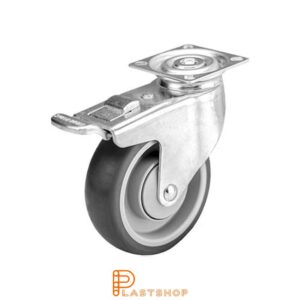 Bromsat länkhjul BP PP/TPE 100/126, 70 kg, KL, grå bana