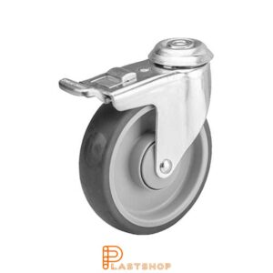 Bromsat länkhjul BC PP/TPE 125/150, 70 kg, KL, grå bana