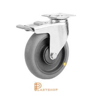 Bromsat länkhjul BP-ESD PA6/TPE 125/151, 70 kg, KL, grå bana