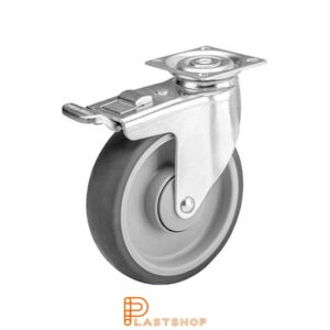 Bromsat länkhjul BP PP/TPE 150/185, 100 kg, KL, grå bana