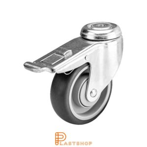 Bromsat länkhjul BC PP/TPE 100/133, 100 kg, KL, grå bana