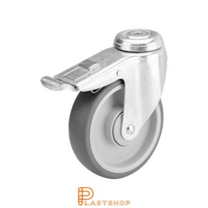 Bromsat länkhjul BC PP/TPE 125/159, 100 kg, KL, grå bana