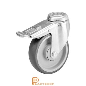 Bromsat länkhjul BC PP/TPE 125/159, 100 kg, KL, grå bana