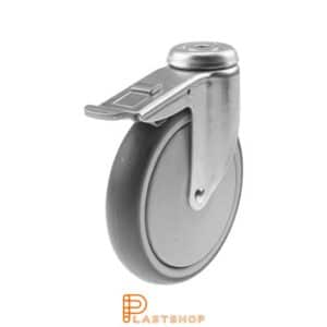 Bromsat länkhjul BC PP/TPE 50/70, 50 kg, KL, grå bana