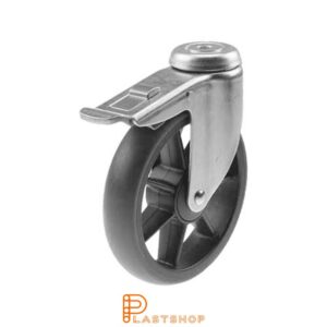Bromsat länkhjul BC PP/TPE 150/185, 50 kg, KL, grå bana