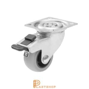 Bromsat länkhjul BP PP/TPE 50/70, 50 kg, GL, grå bana