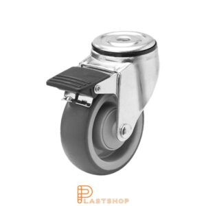Bromsat länkhjul BC PP/TPE 100/132, 100 kg, KL, grå bana