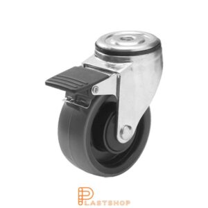 Bromsat länkhjul BC PA6/PUR 100/132, 140 kg, KL, grå bana