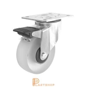 Bromsat länkhjul BP PA6 100/132, 140 kg, KL, naturfärgad bana