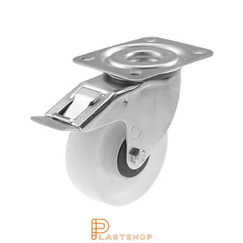 Bromsat länkhjul BP PP 100/128, 160 kg, KL, naturfärgad bana