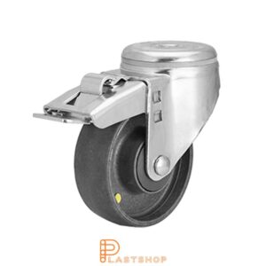 Bromsat länkhjul BC-ESD PA6 100/132, 170 kg, KL, grå bana