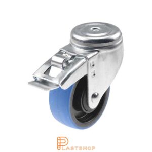 Bromsat länkhjul BC PA6/PUR 100/132, 200 kg, KL, blå bana