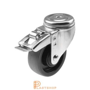 Bromsat länkhjul BC PA6G/PUR 100/132, 200 kg, KL, grå bana